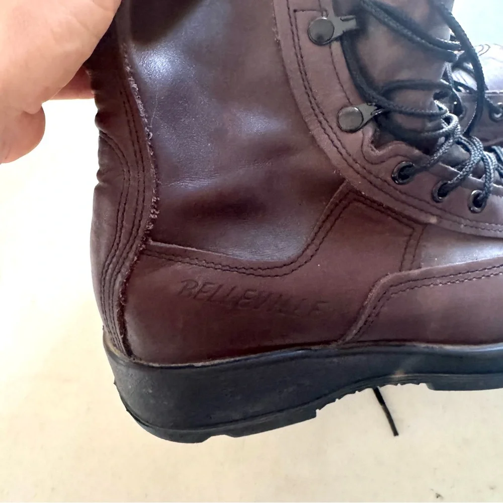 Belleville MENS 8” 330 Wet Weather Steel Toe Leather Flight Boots Brown Size 8